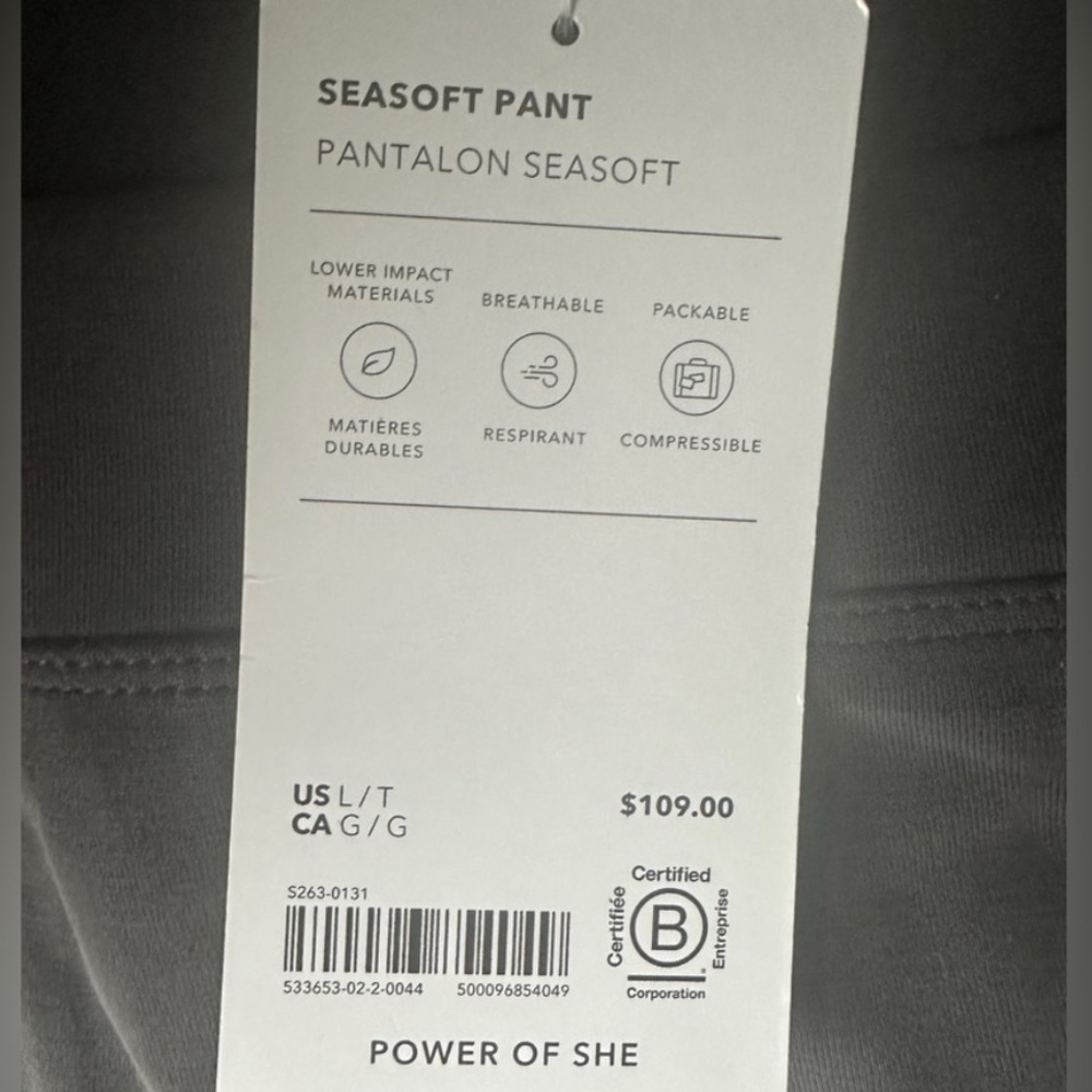 Athleta Seasoft Pant - Dark Gray with Black 2nd Waist - Med - Like New - Picture 5 of 8